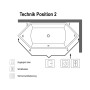 Villeroy & Boch Squaro Duo Sechseckbadewanne 190 x 80 cm, Special Combi Pool Active, Technik Position 2, mit Trio Ablaufgarnitur