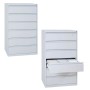 Wolfstahl Karteischrank stahl 6 Schubladen 76 x 62 x 132 cm lichtgrau