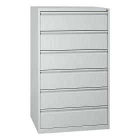 Wolfstahl Karteischrank stahl 6 Schubladen 76 x 62 x 132 cm lichtgrau