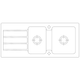 Évier encastrable Villeroy & Boch Architectura 80, bonde avec commande excentrée, réversible