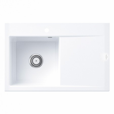 Villeroy & Boch Subway Style 45 Einbauspüle, Ablaufgarnitur mit Handbetätigung, Becken links