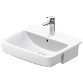 Lavabo da incasso a metà Duravit No. 1, 55 cm, con 1 foro per rubinetto e troppo pieno