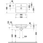 Duravit No. 1 Halbeinbauwaschtisch 55 cm, mit 1 Hahnloch und Überlauf