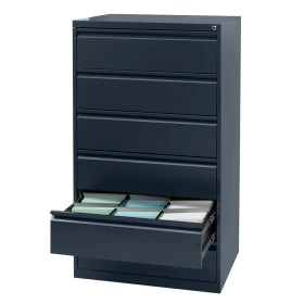 Wolfstahl Karteischrank stahl 6 Schubladen 76 x 62 x 132 cm schwarz