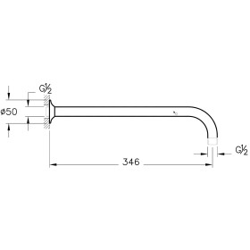 VitrA Origin Wandarm mit 90° Bogen für Duschkopf, Ausladung 34,6 cm