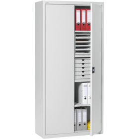 Wolfstahl Büro Stahlschrank - Aktenschrank Lichtgrau abschliessbar 92x42x195cm, zerlegt