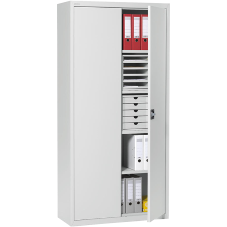 Wolfstahl Büro Stahlschrank - Aktenschrank Lichtgrau abschliessbar 92x42x195cm, zerlegt