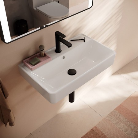 hansgrohe Xanuia Q Waschtisch Compact 650/390 mit Hahnloch und Überlauf, SmartClean