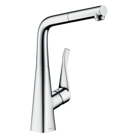 hansgrohe Metris M71 Einhebel-Küchenarmatur 320 Eco, Ausziehauslauf, 1jet