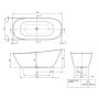 Villeroy & Boch Theano Badewanne 170 x 75 cm, freistehend mit SilentFlow