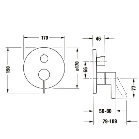 Duravit D-Neo Einhebel-Wannenmischer Unterputz, mit Umstellventil