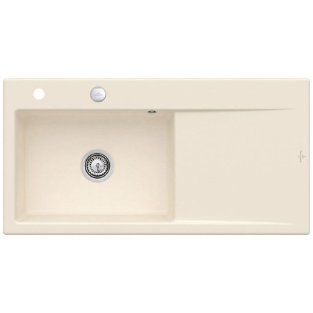 Villeroy & Boch Subway Style 60 FLAT flächenbündige Spüle, Ablaufgarnitur mit Excenterbetätigung, Becken links
