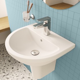 VitrA Integra Waschtisch 49,5 cm, mit Überlaufloch, 1 Hahnloch mittig