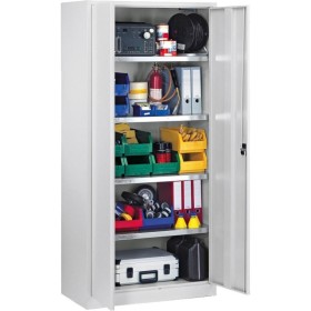 Wolfstahl Werkstatt Stahlschrank - Materialschrank Lichtgrau abschliessbar 92x42x195cm, zerlegt