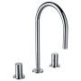 LAUFEN Kartell 3-Loch Zweigriff-Waschtischmischer ohne Ablaufventil