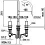 LAUFEN Kartell 3-Loch Zweigriff-Waschtischmischer ohne Ablaufventil