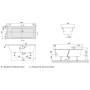 Villeroy & Boch Subway Duo-Badewanne 160 x 70 cm, Airpool Comfort, Technik Position 2, mit Trio Ablaufgarnitur