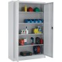 Wolfstahl Werkstatt Stahlschrank - Materialschrank Lichtgrau abschliessbar 92x42x195cm, zerlegt