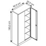 Wolfstahl Werkstatt Stahlschrank - Materialschrank Lichtgrau abschliessbar 92x42x195cm, zerlegt