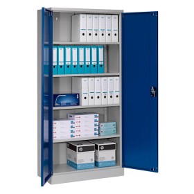 Wolfstahl Büro Stahlschrank - Aktenschrank Enzianblau-Lichtgrau abschliessbar 92x42x195cm, zerlegt