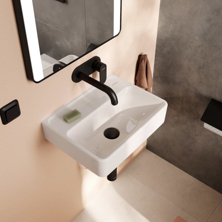 hansgrohe Xanuia Q Handwaschbecken 450/340 ohne Hahnloch und Überlauf, SmartClean