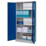 Wolfstahl Büro Stahlschrank - Aktenschrank Enzianblau-Lichtgrau abschliessbar 92x42x195cm, zerlegt