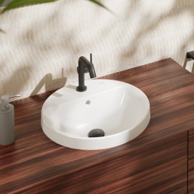hansgrohe Xuniva S Einbauwaschtisch rund Ø 45 cm, mit 1 Hahnloch und Überlauf, mit SmartClean