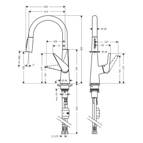 hansgrohe Talis M51 Einhebel-Küchenarmatur 200, Eco, Ausziehbrause, 2jet