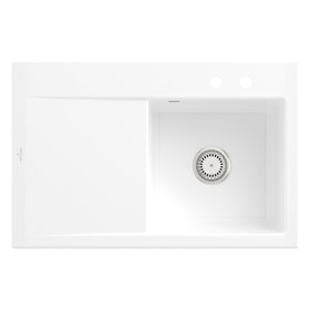 Villeroy & Boch Subway Style 45 Einbauspüle, Ablaufgarnitur mit Handbetätigung, Becken rechts