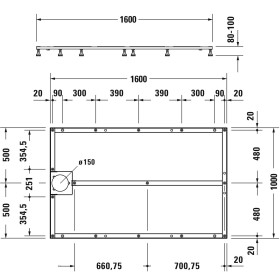 Duravit Fußgestell für Stonetto Duschwanne 160 x 100 cm