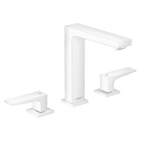 hansgrohe Metropol 3-Loch Waschtischarmatur 160 mit Hebelgriffen und Push-Open Ablaufgarnitur