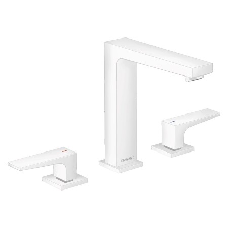 hansgrohe Metropol 3-Loch Waschtischarmatur 160 mit Hebelgriffen und Push-Open Ablaufgarnitur