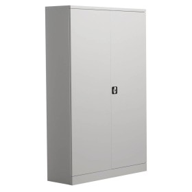 Wolfstahl Büro Stahlschrank - Aktenschrank Lichtgrau abschliessbar 120x42x195cm, aufgebaut