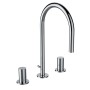 LAUFEN Kartell 3-Loch Zweigriff-Waschtischmischer mit Ablaufventil