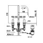 LAUFEN Kartell 3-Loch Zweigriff-Waschtischmischer mit Ablaufventil