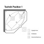 Villeroy & Boch Squaro Eck-Badewanne 145 x 145 cm, Special Combi Pool Active, Technik Position 1, mit Trio Ablaufgarnitur