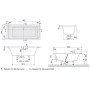 Villeroy & Boch Architectura Duo Badewanne 190 x 90 cm, Hydropool Comfort, Technik Position 1, mit Trio Ablaufgarnitur