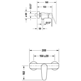 Duravit B.1 Einhebel-Brausemischer Aufputz