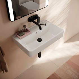 hansgrohe Xanuia Q Waschtisch Compact 600/370 ohne Hahnloch mit Überlauf, SmartClean