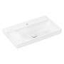 hansgrohe Xelu Q Waschbecken mit Ablage links 80 x 48 cm ungeschliffen, mit 2x 1 Hahnloch