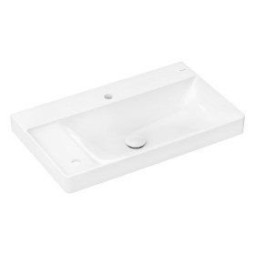 hansgrohe Xelu Q Waschbecken mit Ablage links 80 x 48 cm ungeschliffen, mit 2x 1 Hahnloch