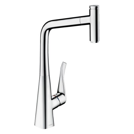 hansgrohe Metris Select M71 Einhebel-Küchenarmatur 320 Eco, Ausziehauslauf, 1jet