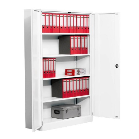 Wolfstahl Büro Stahlschrank - Aktenschrank Weiss abschliessbar 120x42x195cm, aufgebaut