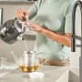 Villeroy & Boch Subway Style 45 FLAT flächenbündige Spüle, Ablaufgarnitur mit Handbetätigung, Becken links
