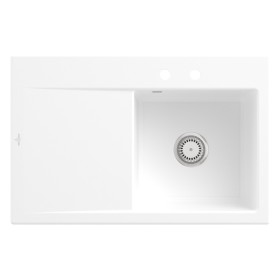 Villeroy & Boch Subway Style 45 Einbauspüle, Ablaufgarnitur mit Handbetätigung, Becken rechts