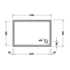 Duravit Starck Slimline Duschwanne Rechteck 130 x 90 cm mit Antislip
