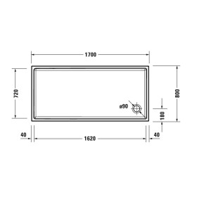 Duravit Starck Slimline Duschwanne Rechteck 170 x 80 cm