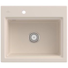 Villeroy & Boch Subway Style 60 S FLAT flächenbündige Spüle, Ablaufgarnitur mit Handbetätigung, inkl. Abtropfgitter