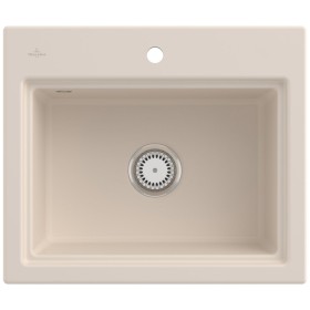 Villeroy & Boch Subway Style 60 S FLAT flächenbündige Spüle, Ablaufgarnitur mit Handbetätigung, inkl. Abtropfgitter