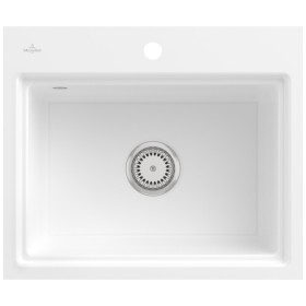Villeroy & Boch Subway Style 60 S FLAT flächenbündige Spüle, Ablaufgarnitur mit Handbetätigung, inkl. Abtropfgitter
